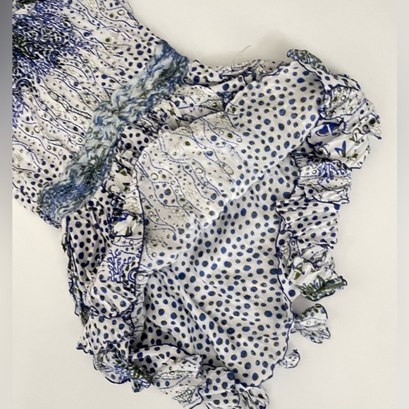 Poupette St. Barth Beline Printed Dress fringe ruffled mini small - Picture 13 of 15